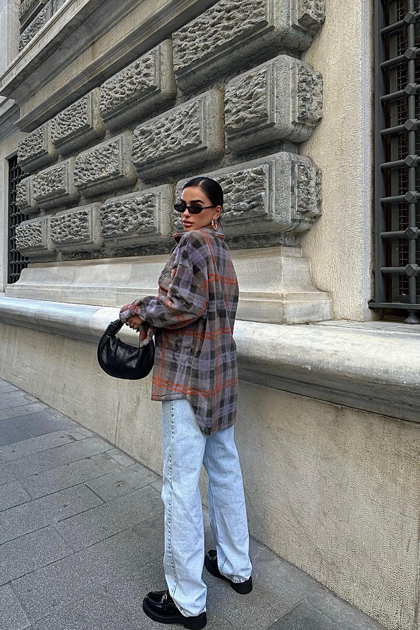 Ekose Desenli Oduncu Peluş Gömlek 3403