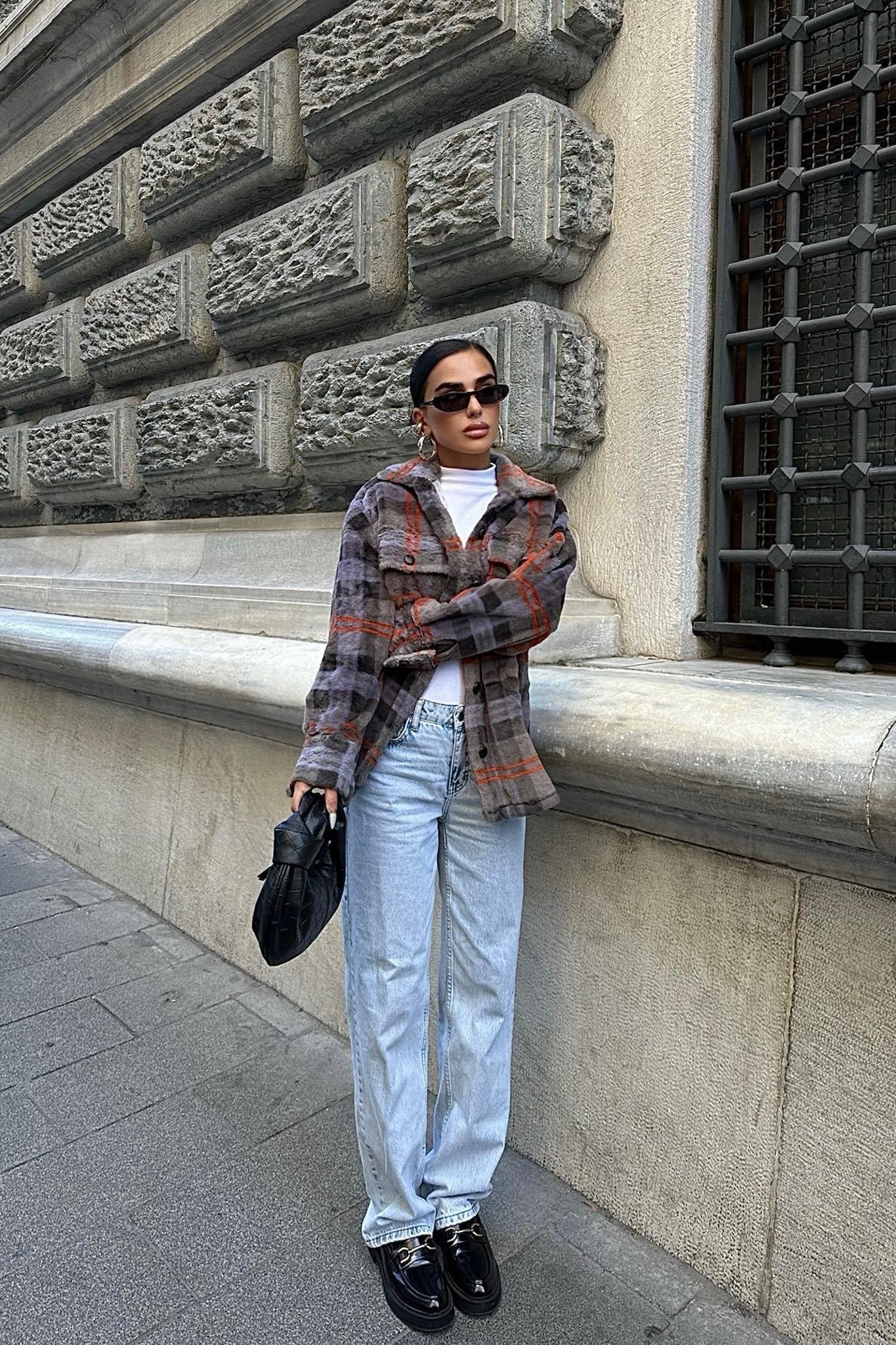 Ekose Desenli Oduncu Peluş Gömlek 3403