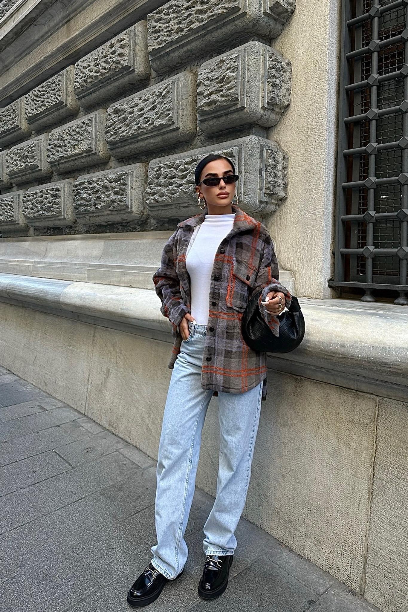 Ekose Desenli Oduncu Peluş Gömlek 3403