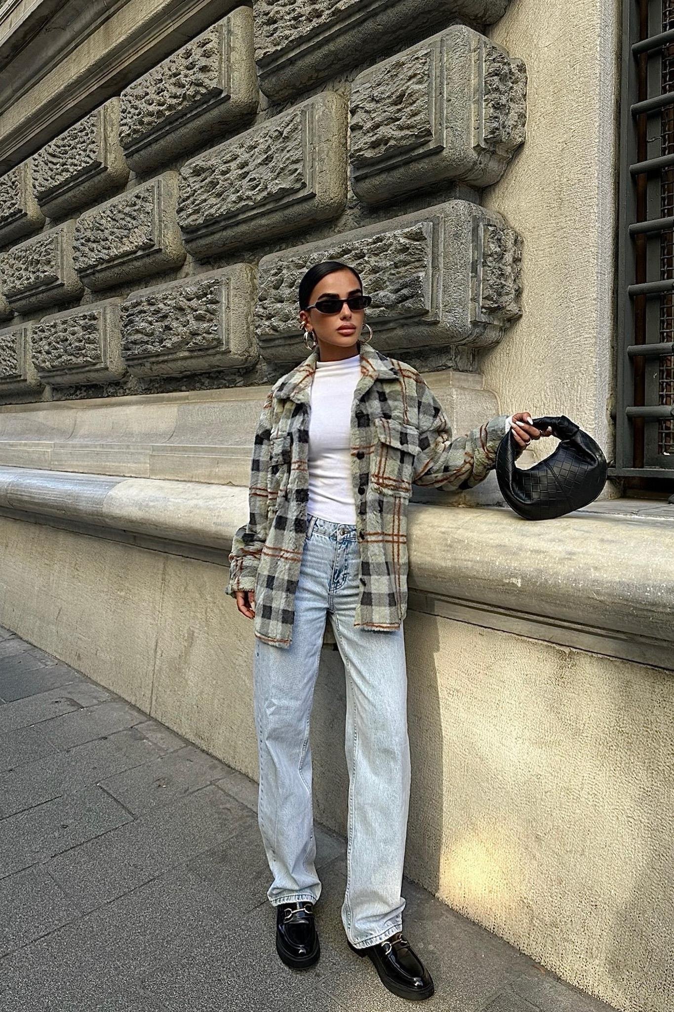 Ekose Desenli Oduncu Peluş Gömlek 3403