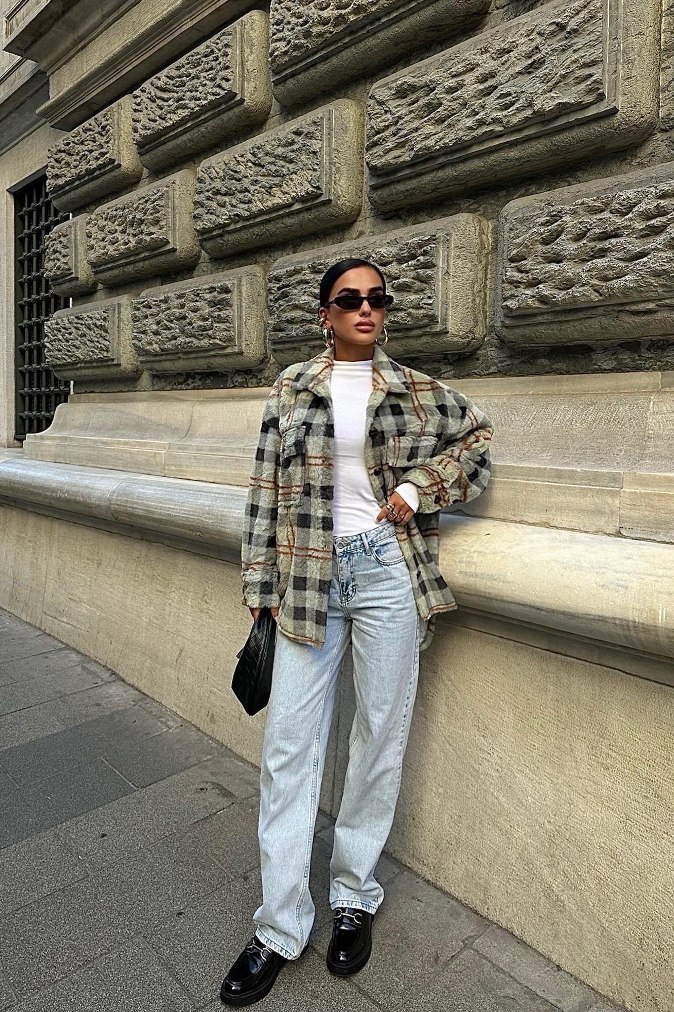 Ekose Desenli Oduncu Peluş Gömlek 3403