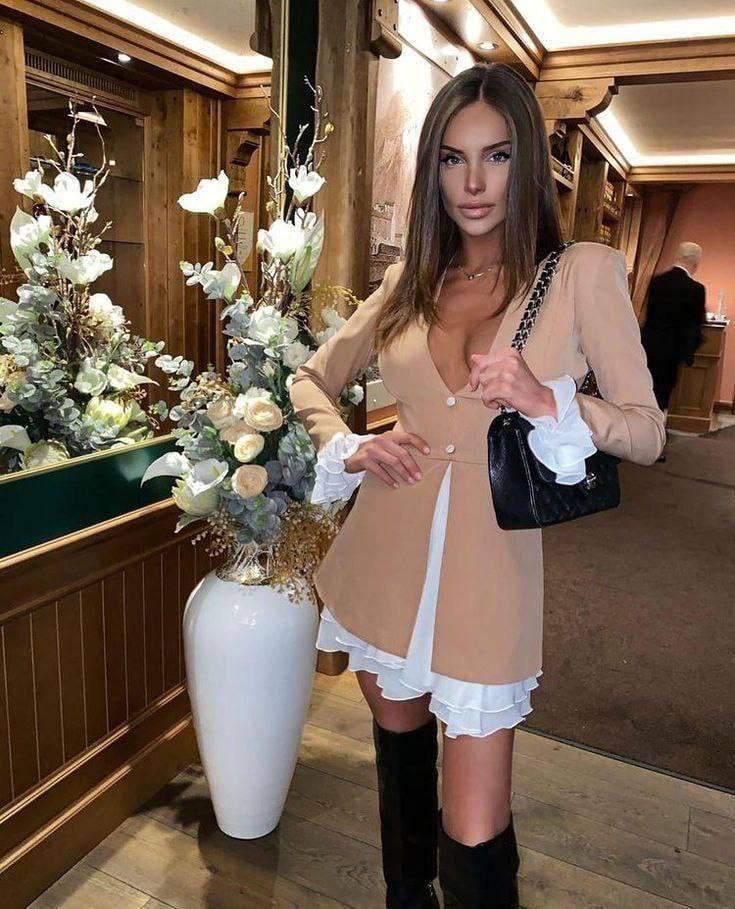 Eteği Ve Kol Ucu şifon Detaylı Elbise