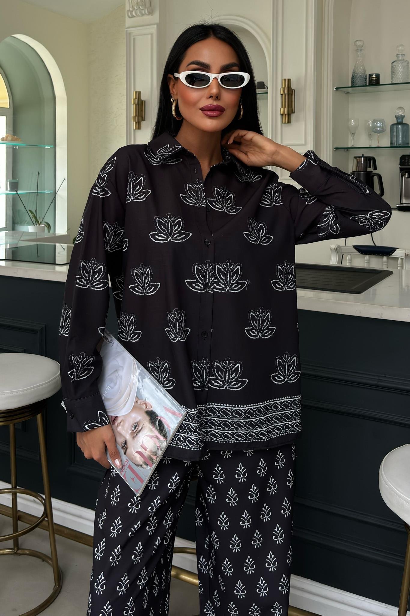 Etnik Desenli İkili Keten Takım 10120 R6-C-K4