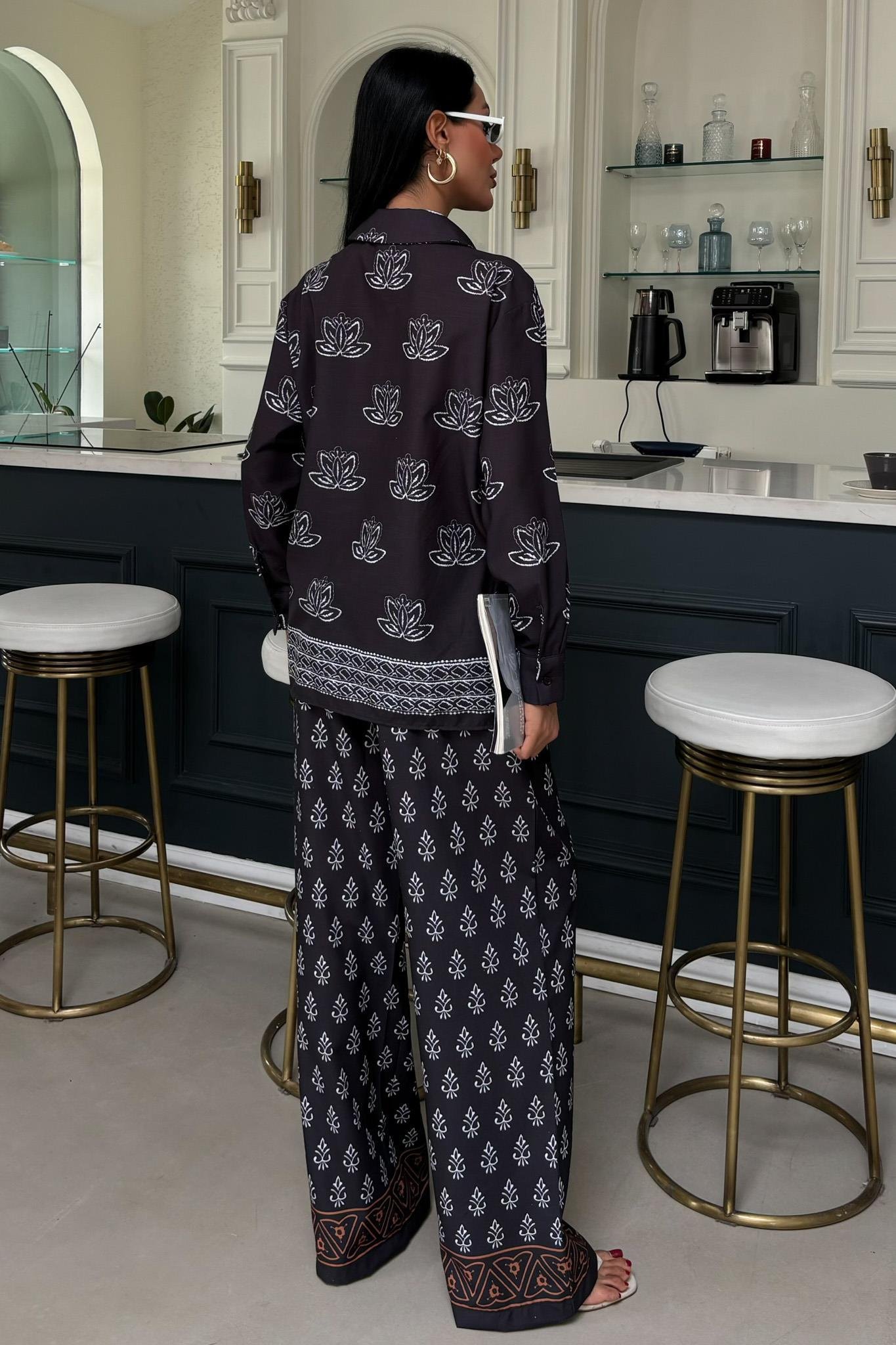 Etnik Desenli İkili Keten Takım 10120 R6-C-K4