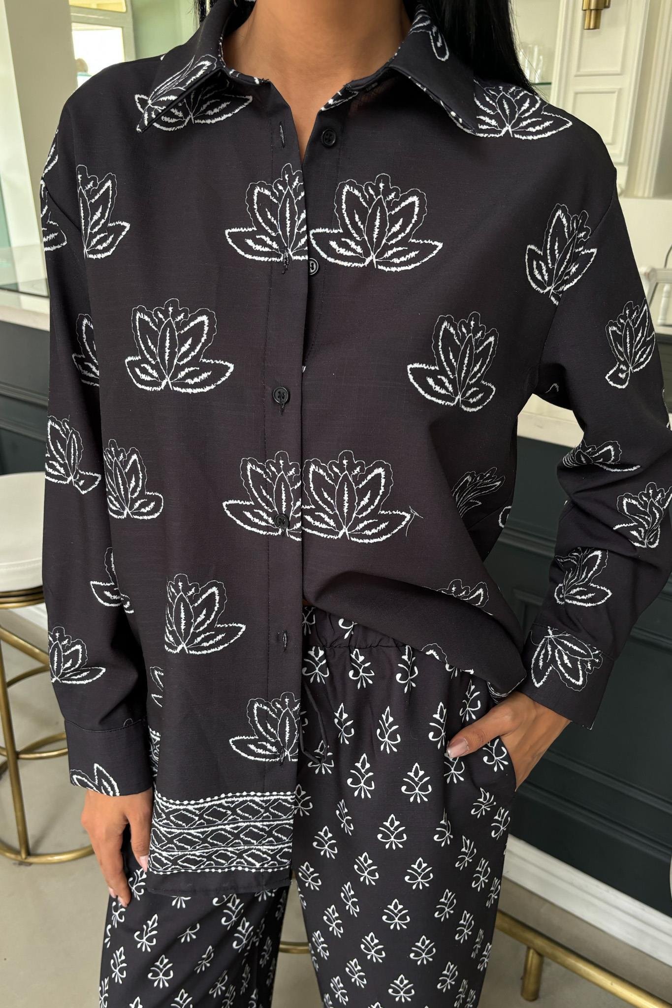 Etnik Desenli İkili Keten Takım 10120 R6-C-K4