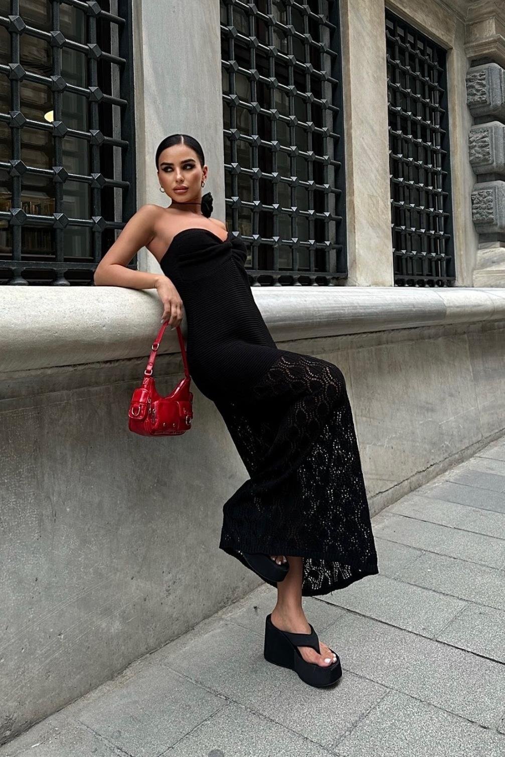 Eudora Ajurlu Straplez  Elbise 2771 R2-F-K5