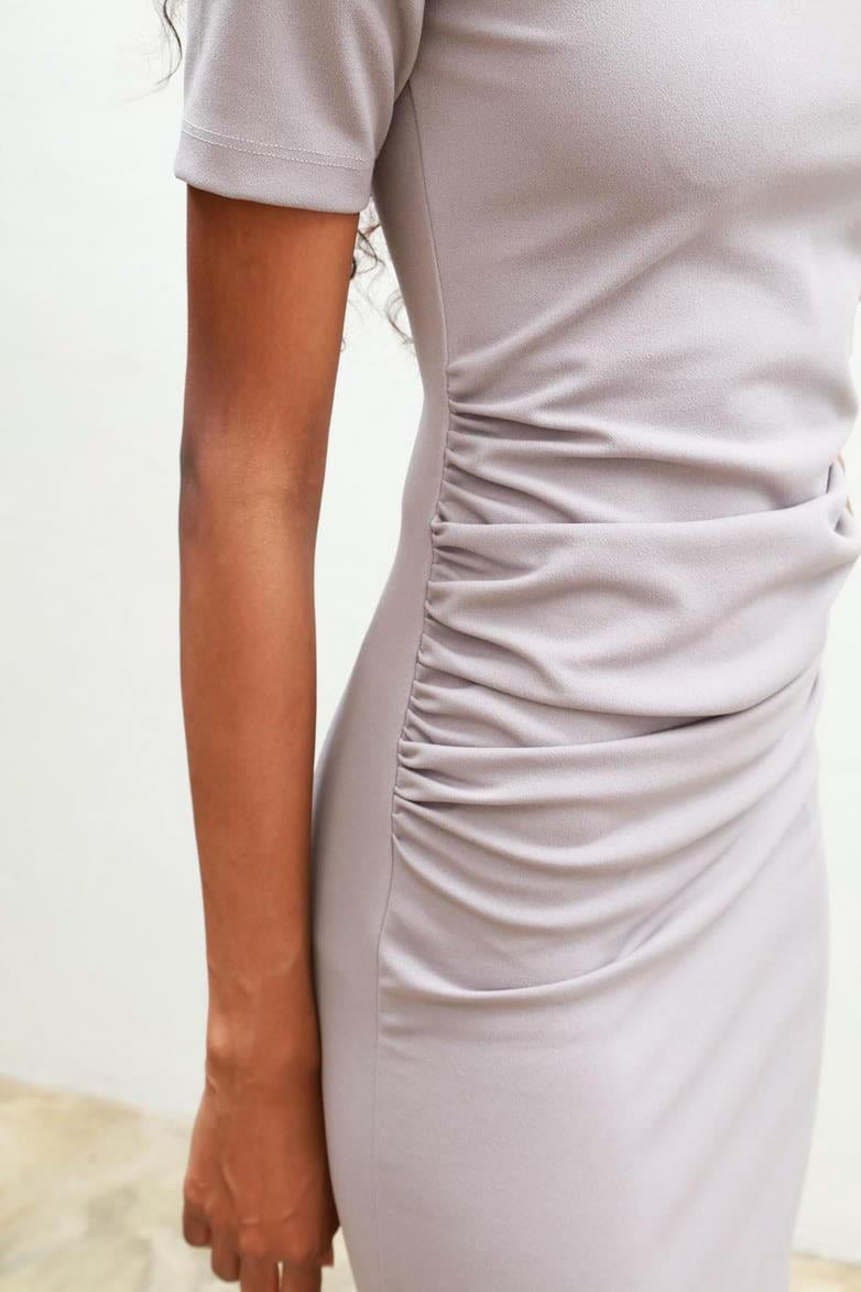 Fancy Büzgülü Midi Elbise 2695-8 R9-G-K3