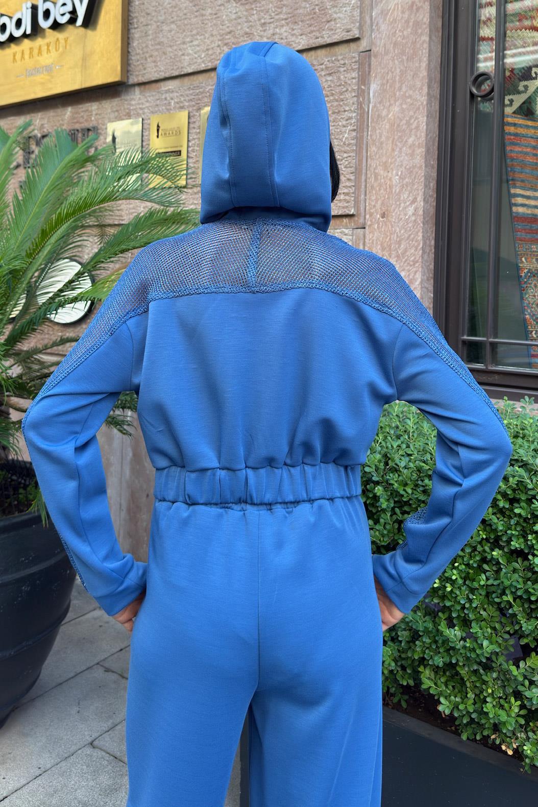 File Detaylı Kapüşonlu Modal Takım 10236 R7-A-K1