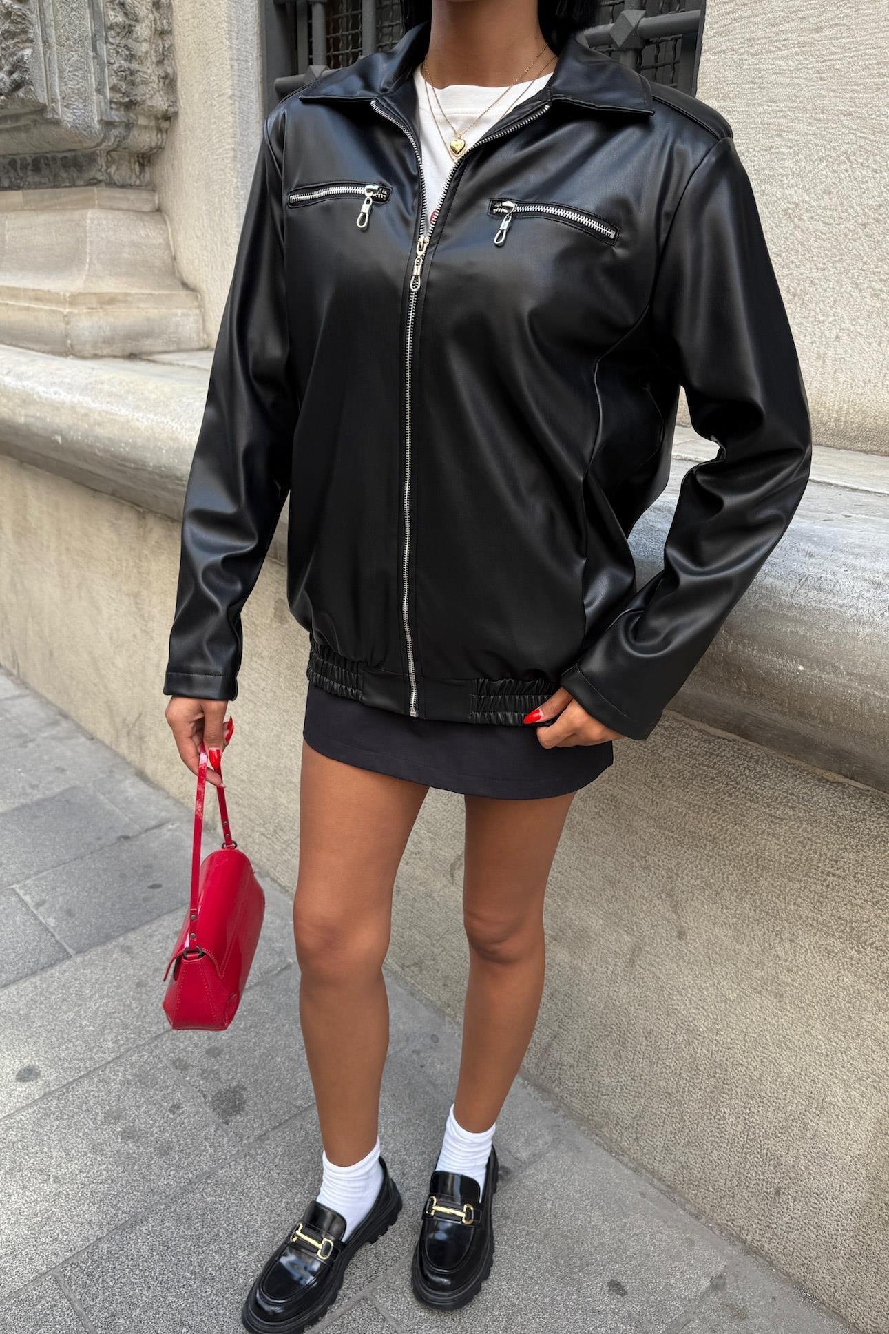 Florie Oversize Suni Deri Ceket 6108 R1-O-K2