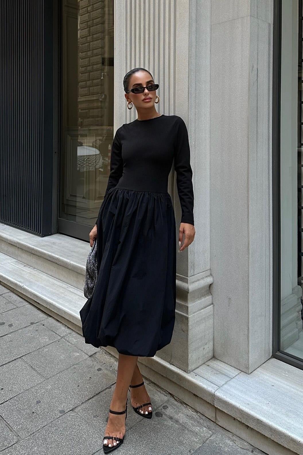 Fontana Volanlı Midi Elbise 2809