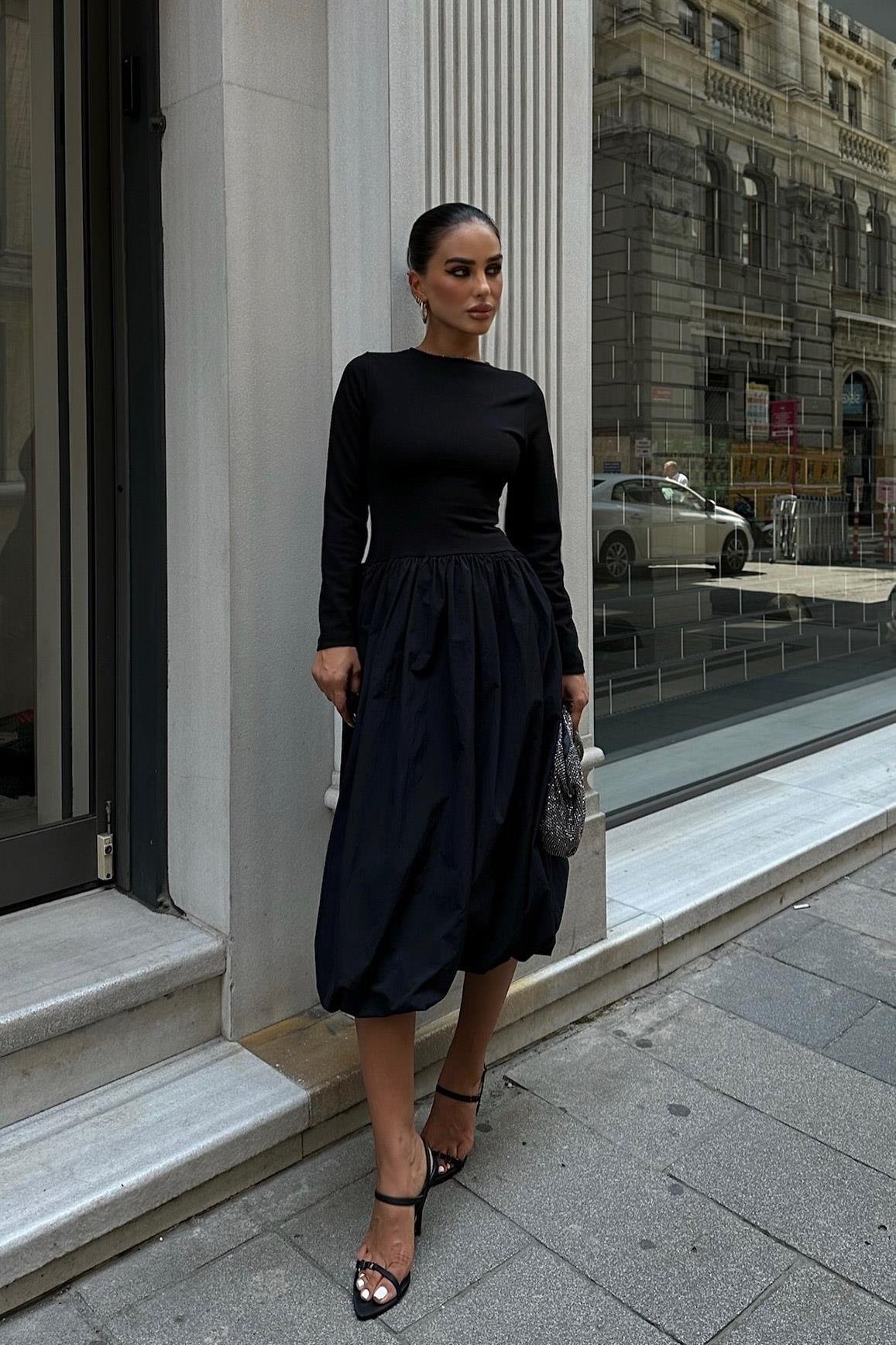 Fontana Volanlı Midi Elbise 2809