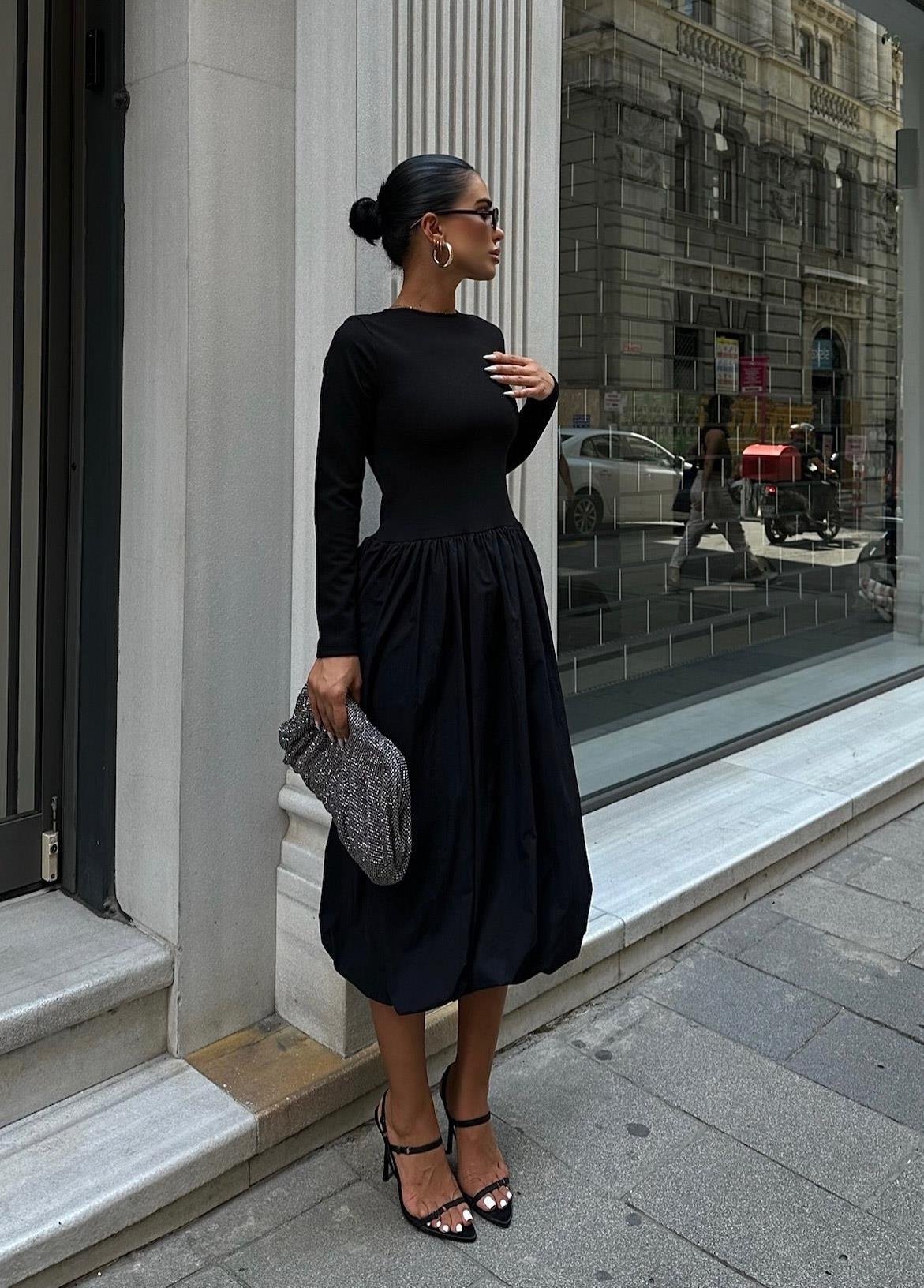 Fontana Volanlı Midi Elbise 2809