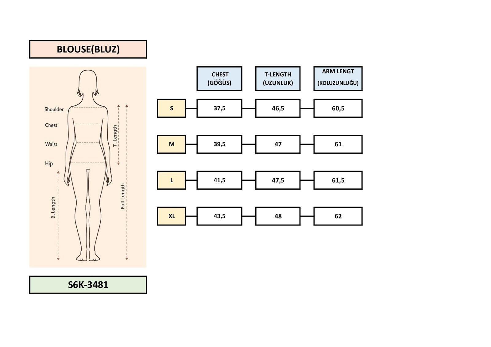 Full Likra Büzgülü Sandy Bluz 3481
