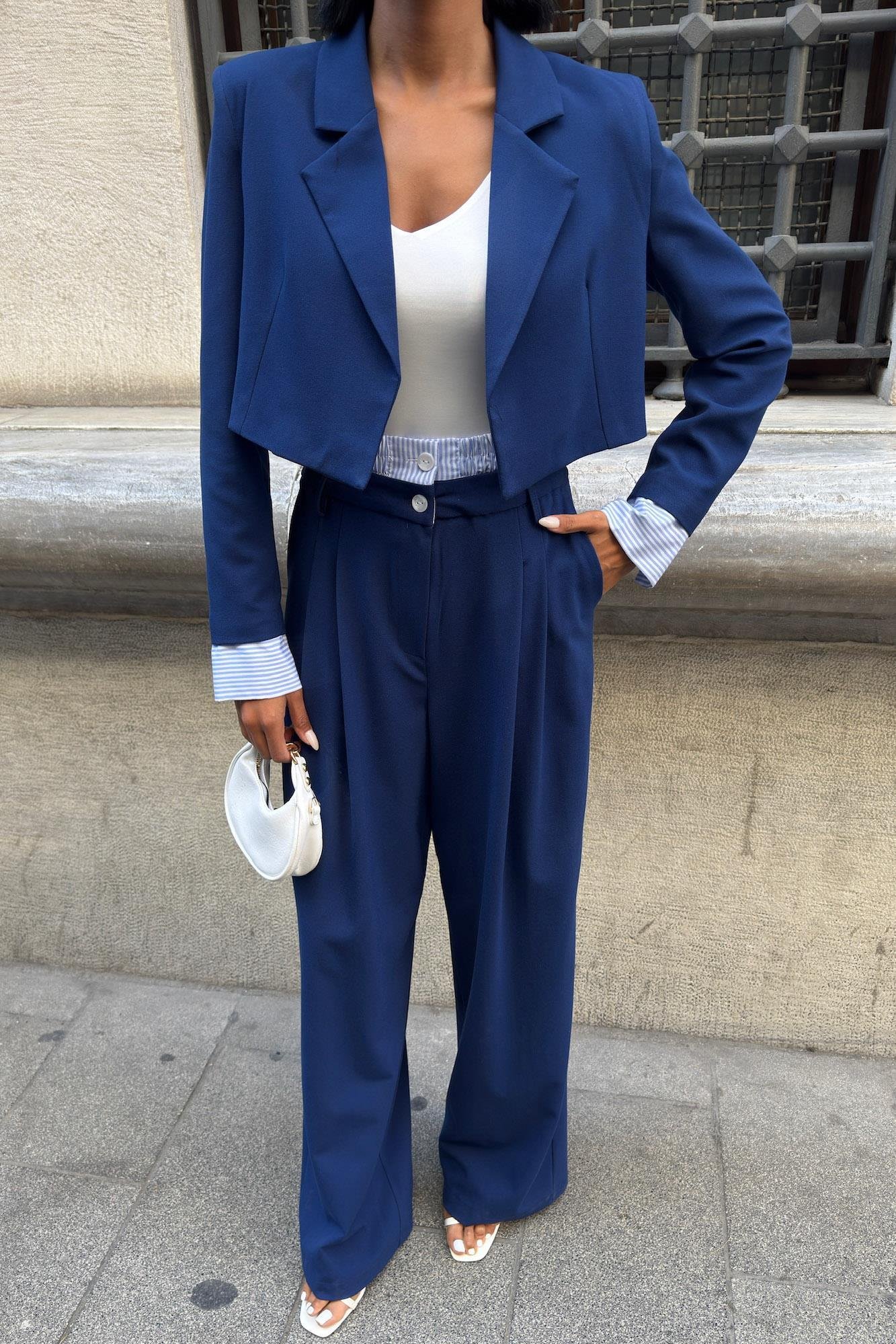 Garni Detaylı Crop Ceketli Takım 10075 R9-I-K3