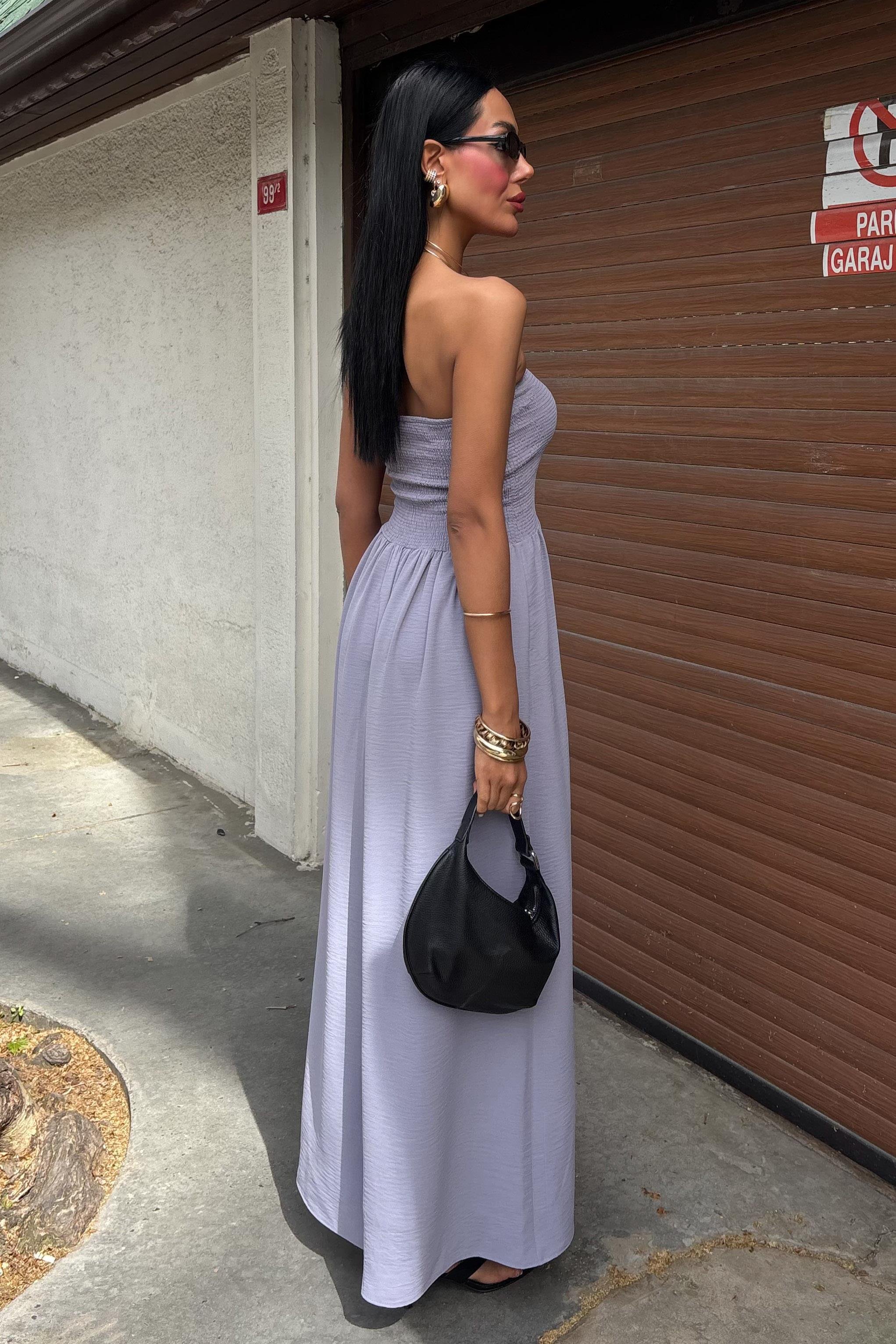 Göğsü Gipeli Straplez Elbise 2878 R7-C-K2