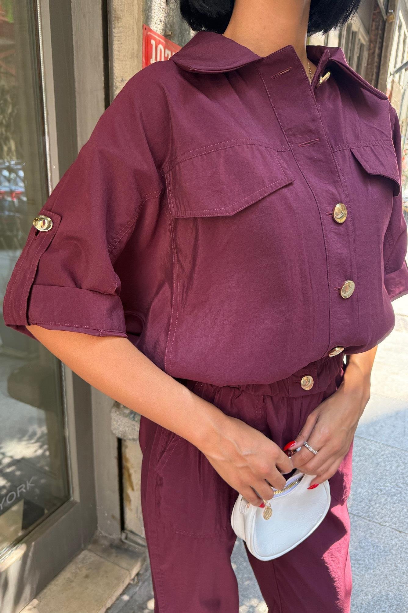 Gold Düğme Detaylı Lastikli Rahat Takım 10243 R6-D-K1