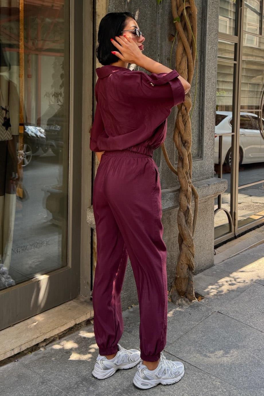 Gold Düğme Detaylı Lastikli Rahat Takım 10243 R6-D-K1