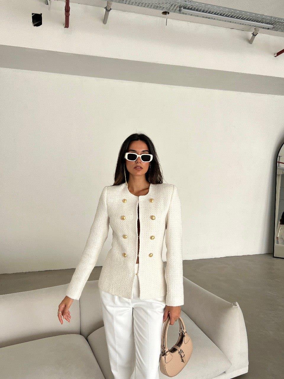 Gold Düğmeli Buklet Ceket  6053-24