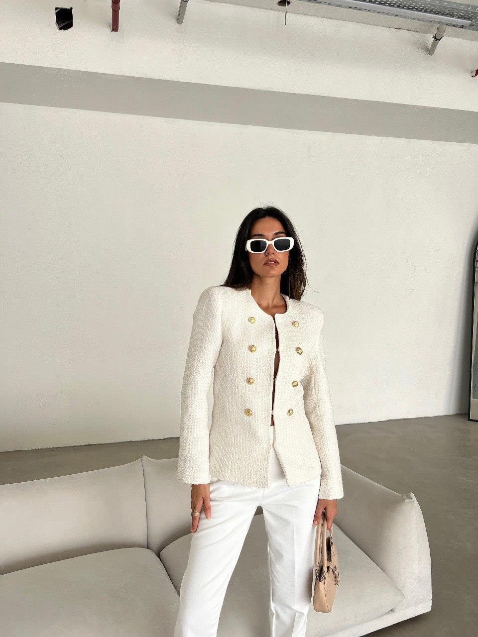 Gold Düğmeli Buklet Ceket  6053-24