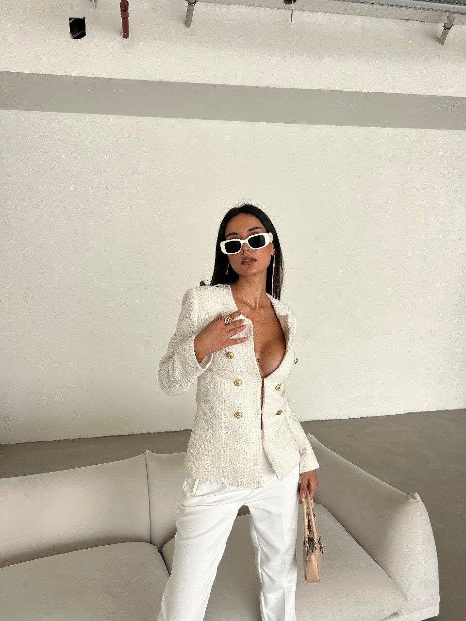 Gold Düğmeli Buklet Ceket  6053-24