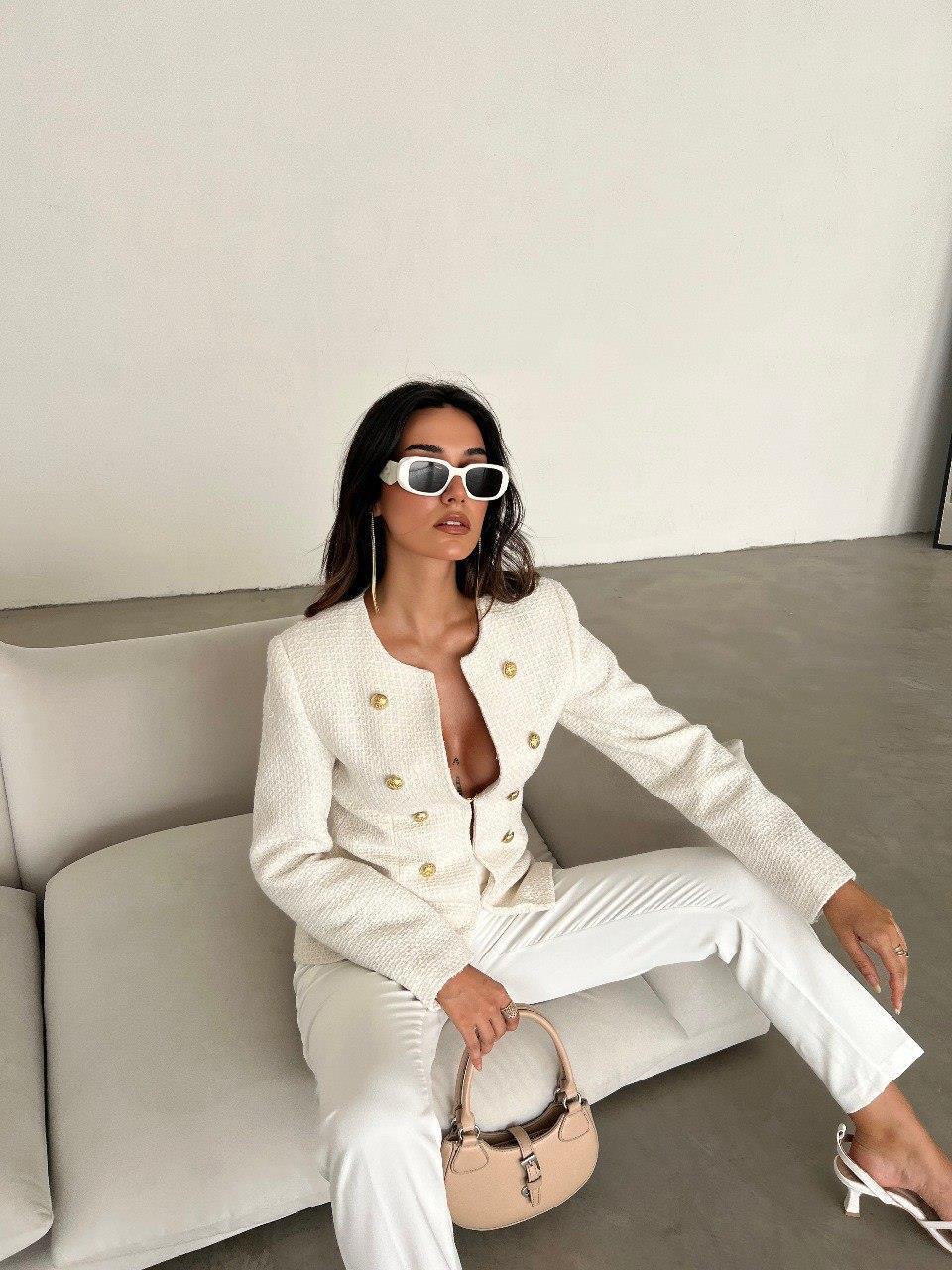 Gold Düğmeli Buklet Ceket  6053-24