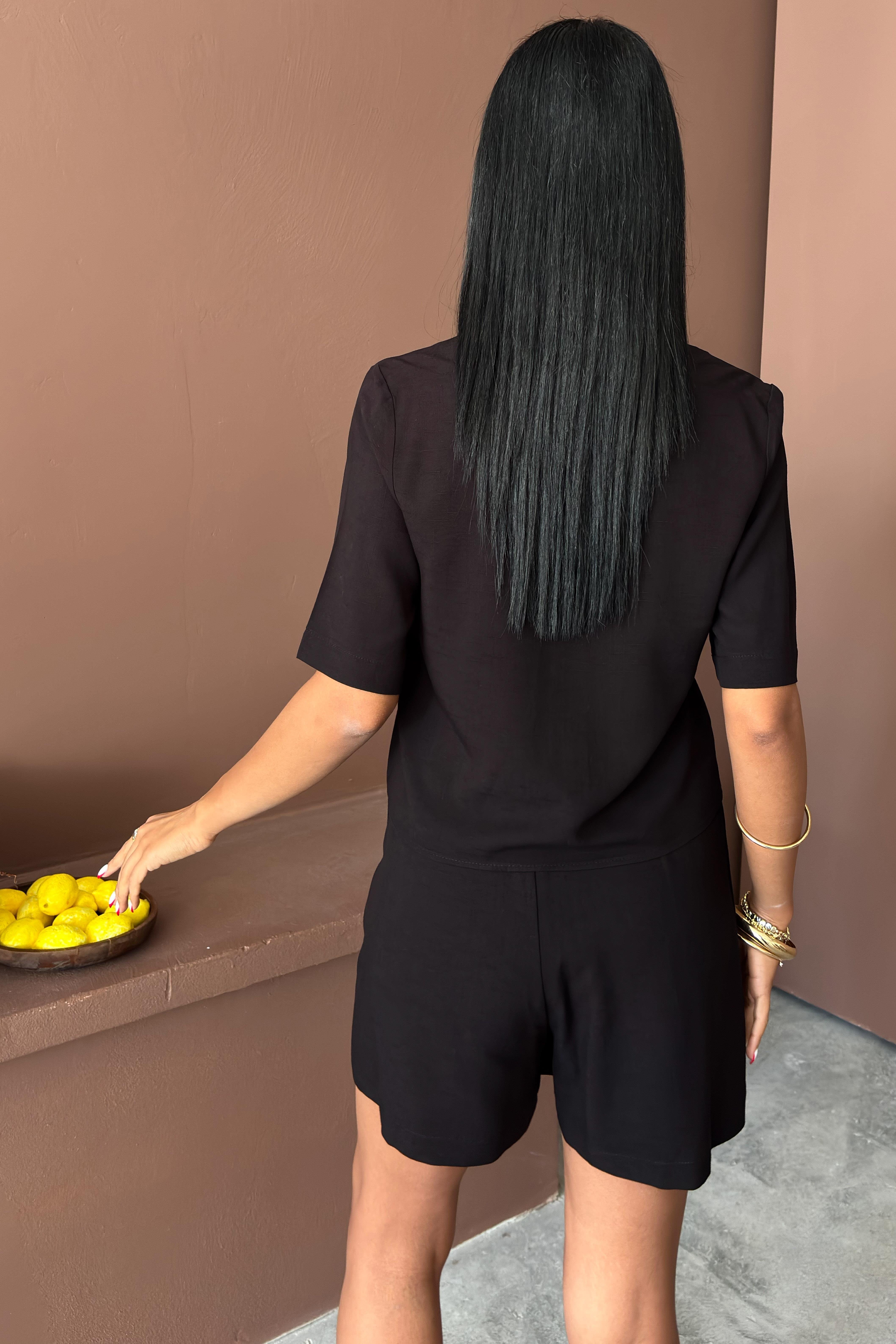 Gömlek Şort Etek Viscon Keten Takım 10162 R8-J-K4