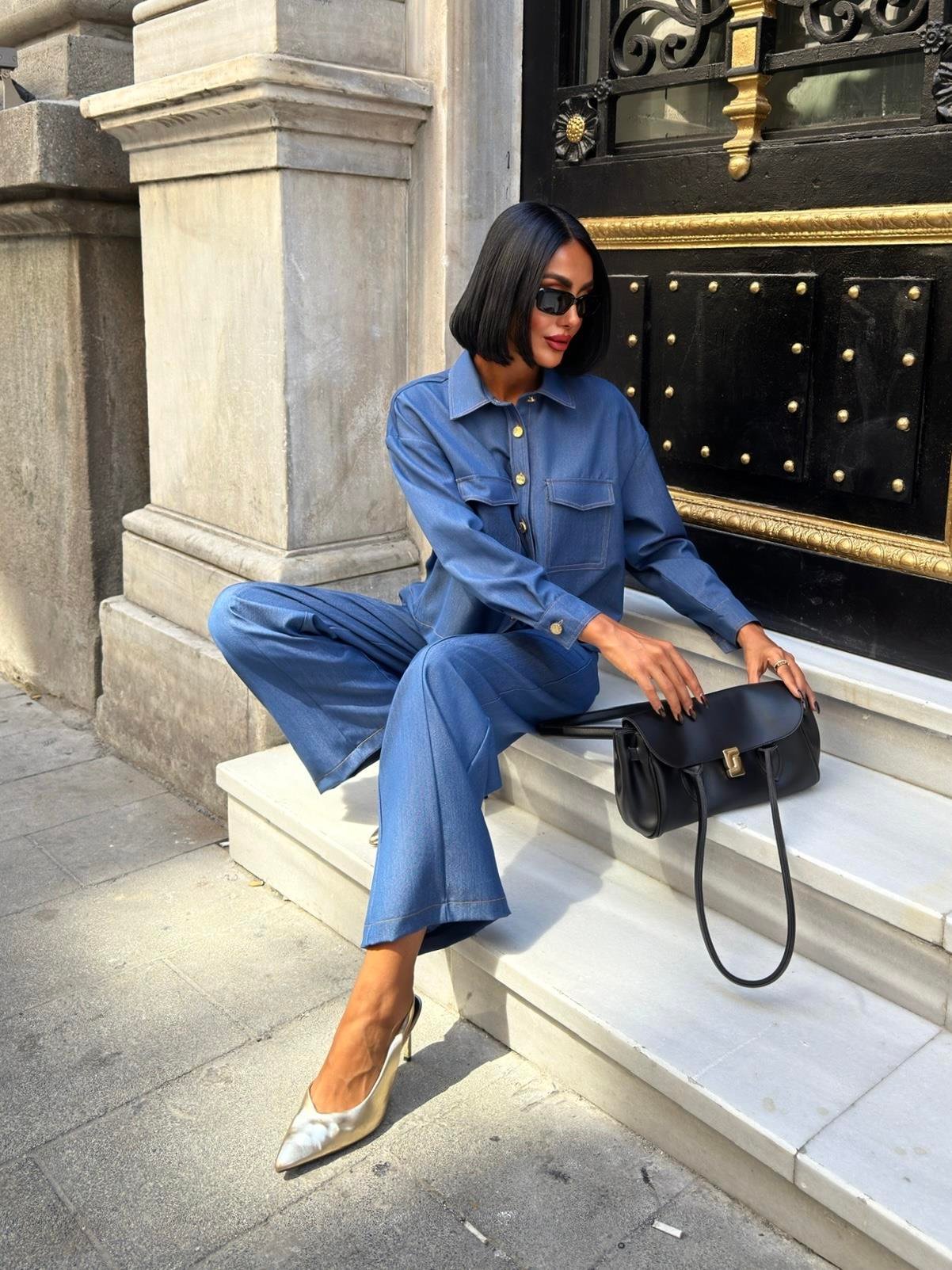 Gömlek ve Palazzo Pantolon Nikol Takım 10244