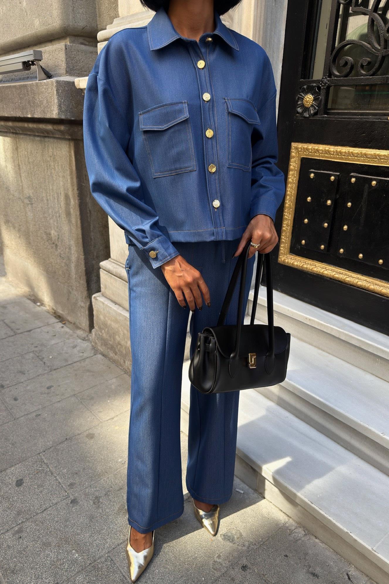 Gömlek ve Palazzo Pantolon Nikol Takım 10244