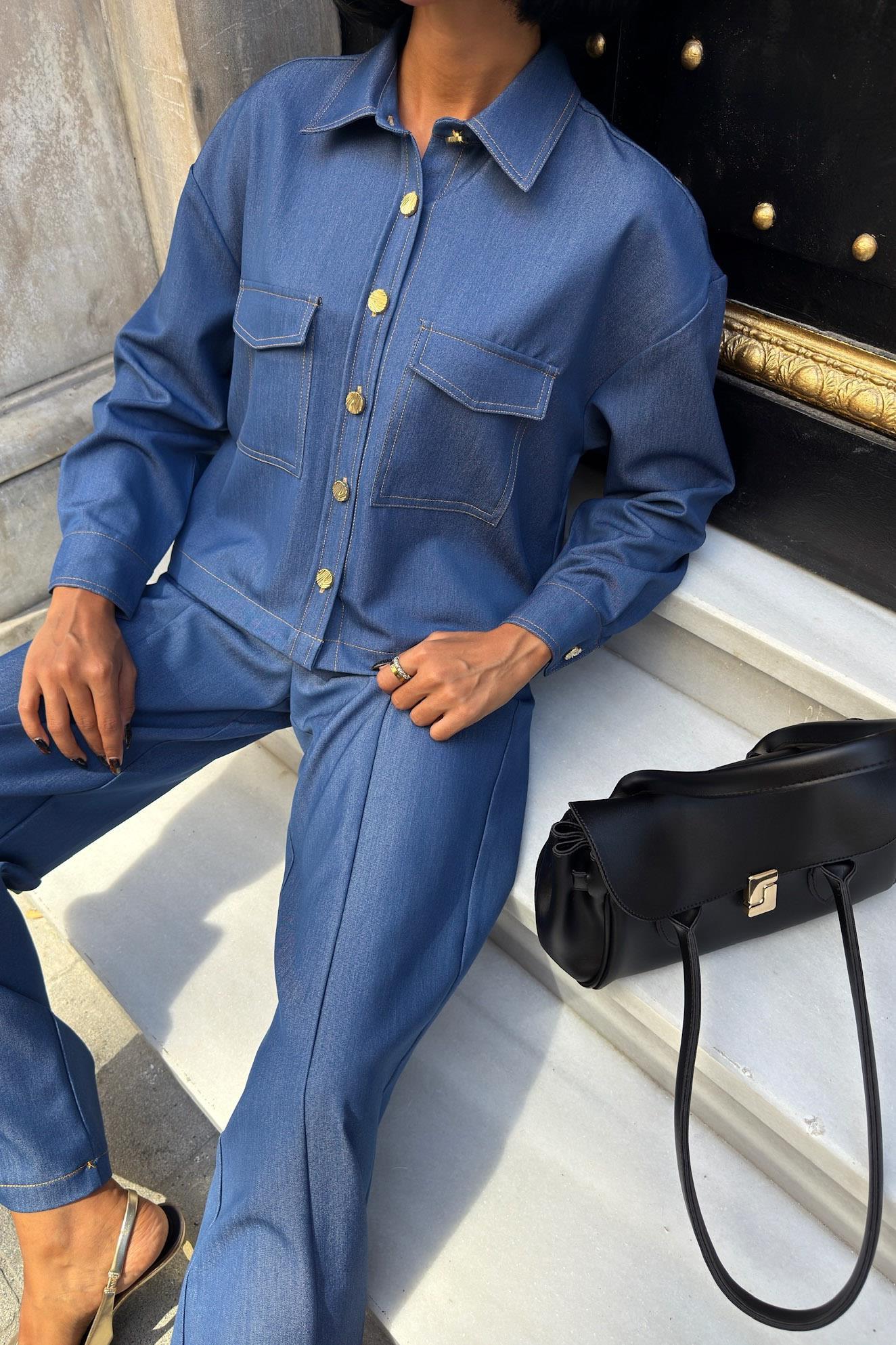 Gömlek ve Palazzo Pantolon Nikol Takım 10244