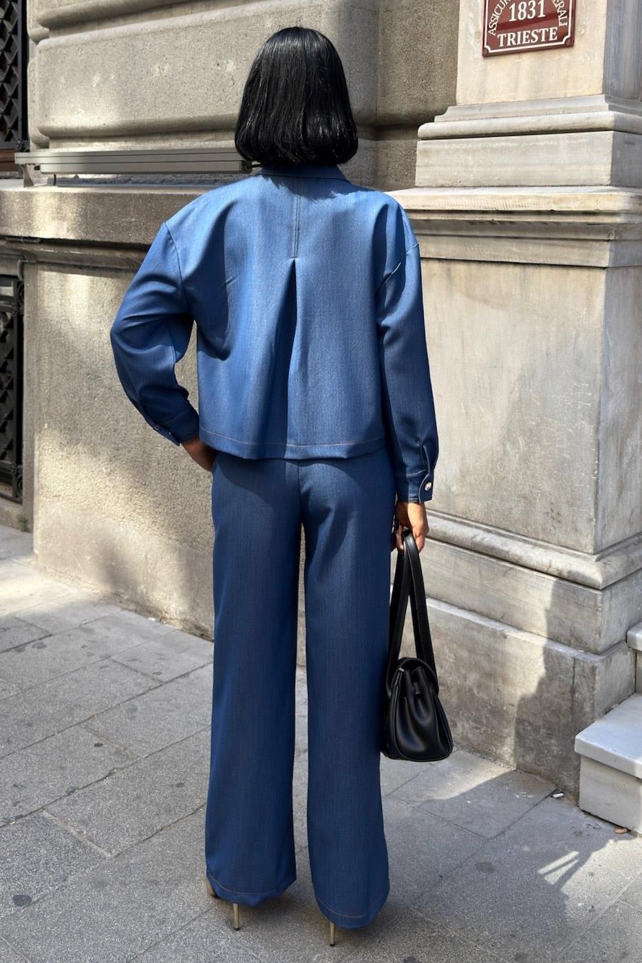 Gömlek ve Palazzo Pantolon Nikol Takım 10244