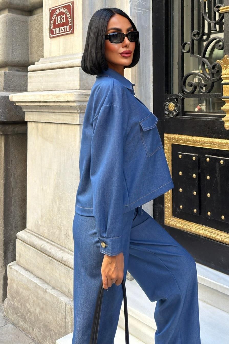 Gömlek ve Palazzo Pantolon Nikol Takım 10244