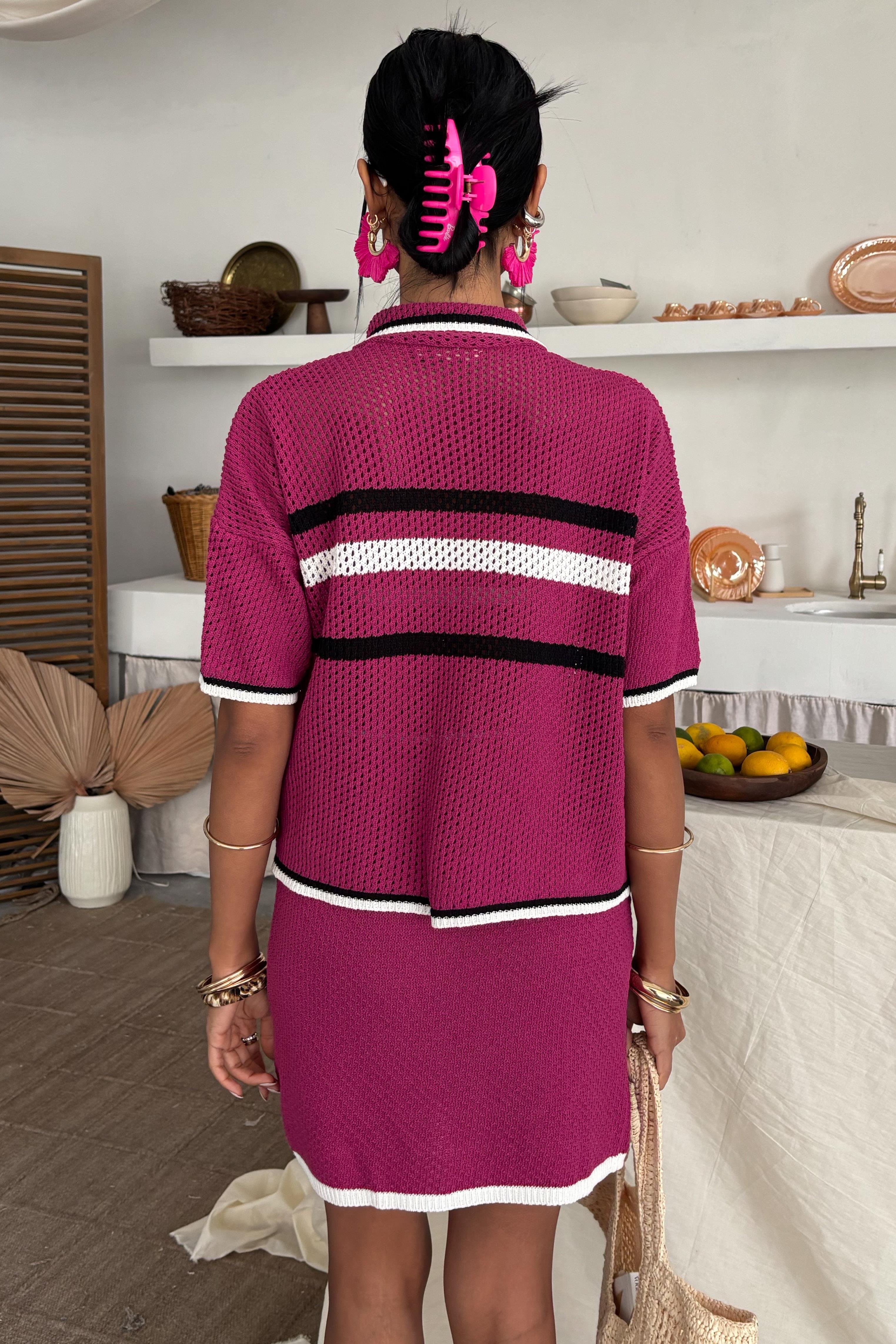 Gömlek Yaka Etekli Triko Takım 10102 R3-H-K3