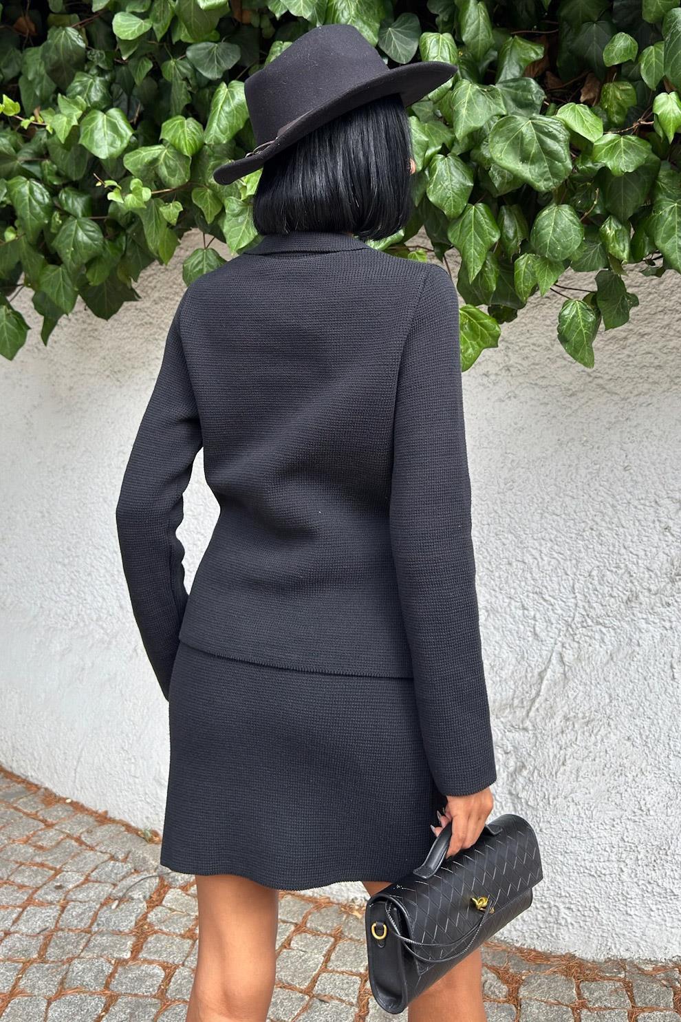 Gömlek Yaka ve Cep Detaylı Çelik Triko Takım 10215 R1-J-K1