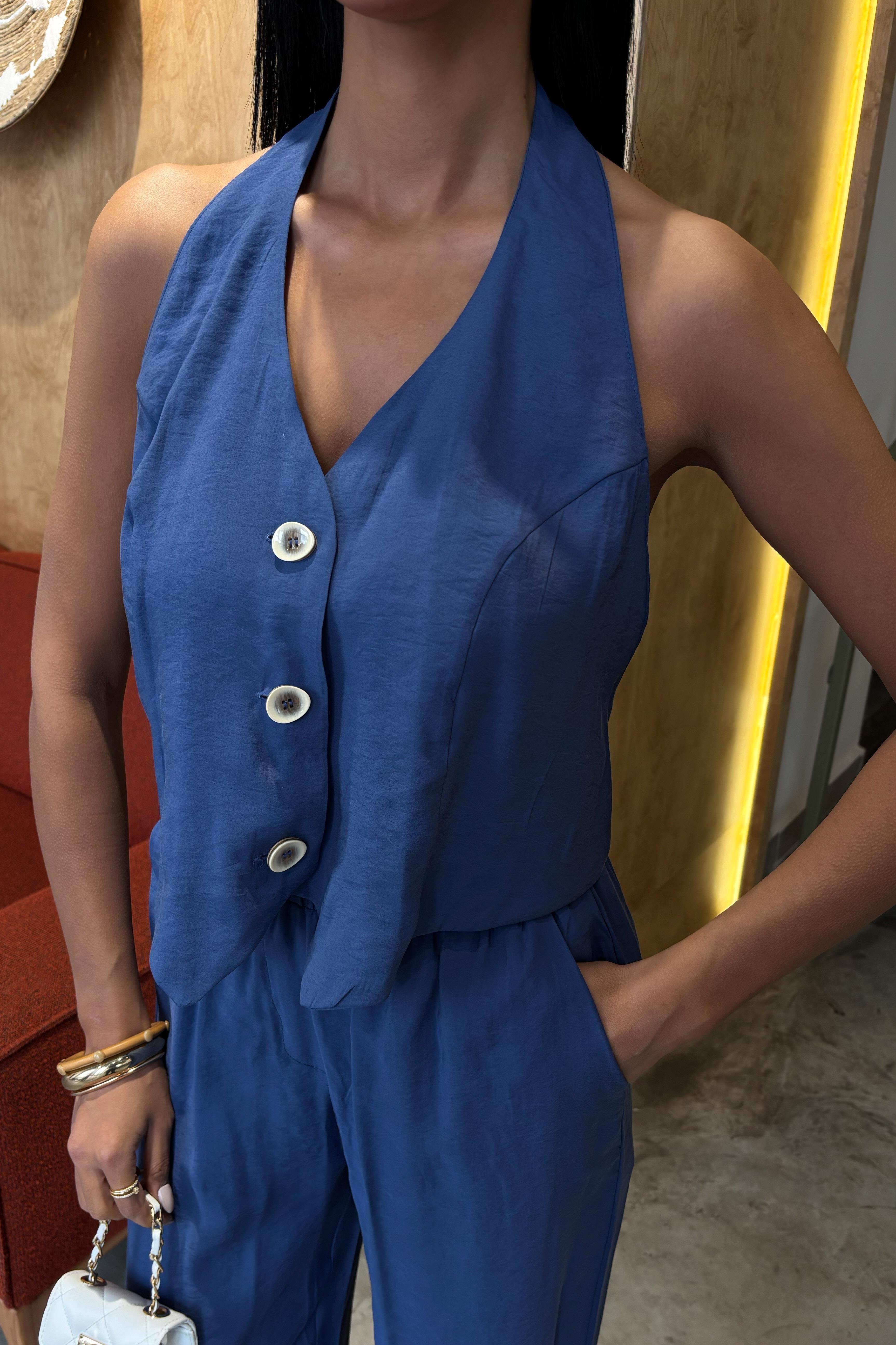 Halter Yaka Yelekli Modal Takım 10144 R9-K-K2