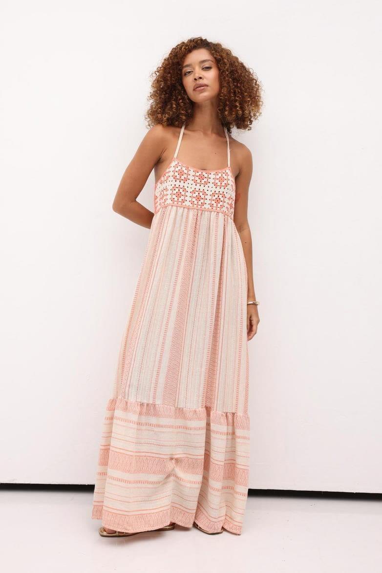 Helen Desenli Keten Elbise 2745-8