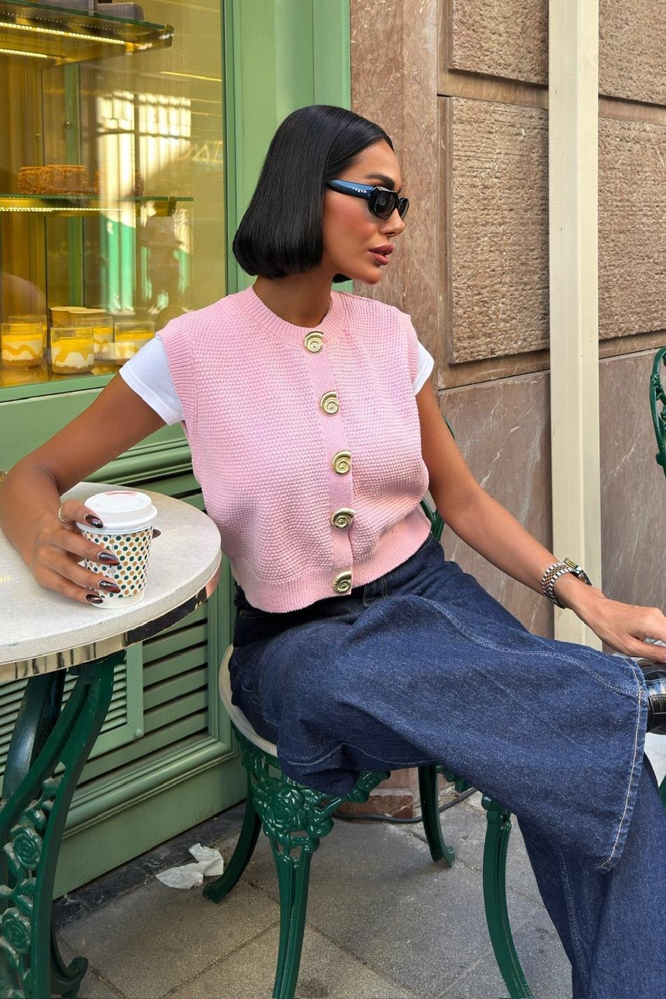 Helios Gold Düğmeli Triko Yelek 5186 R2-D-K3