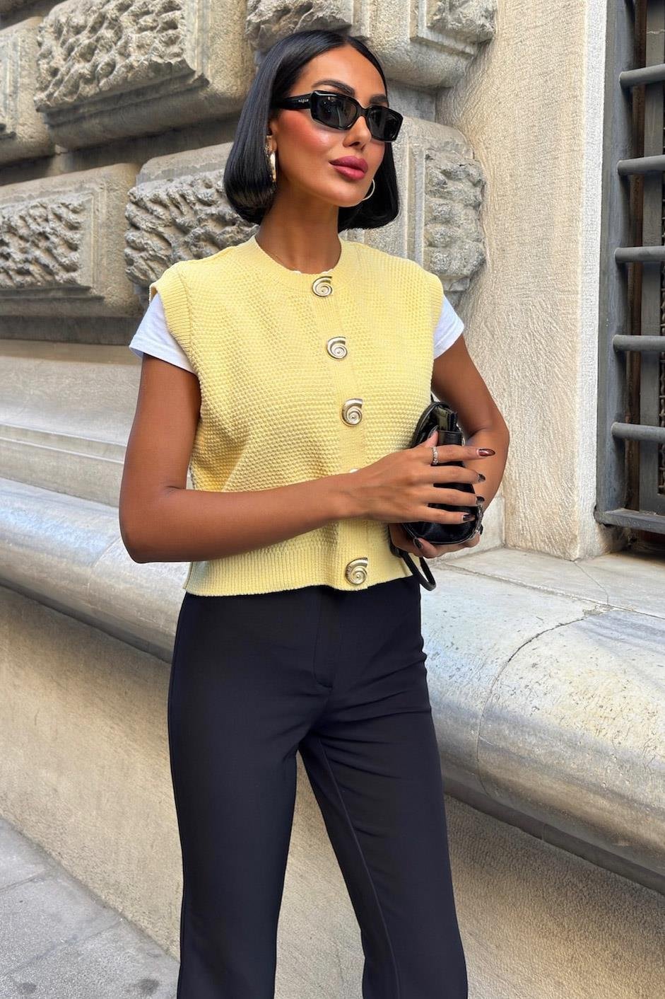 Helios Gold Düğmeli Triko Yelek 5186 R2-D-K3