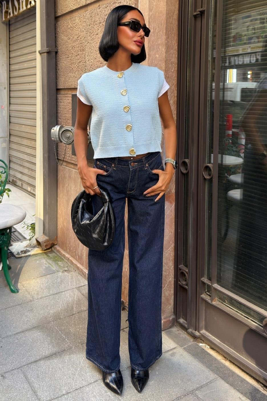 Helios Gold Düğmeli Triko Yelek 5186 R2-D-K3