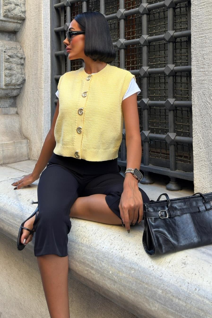 Helios Gold Düğmeli Triko Yelek 5186 R2-D-K3