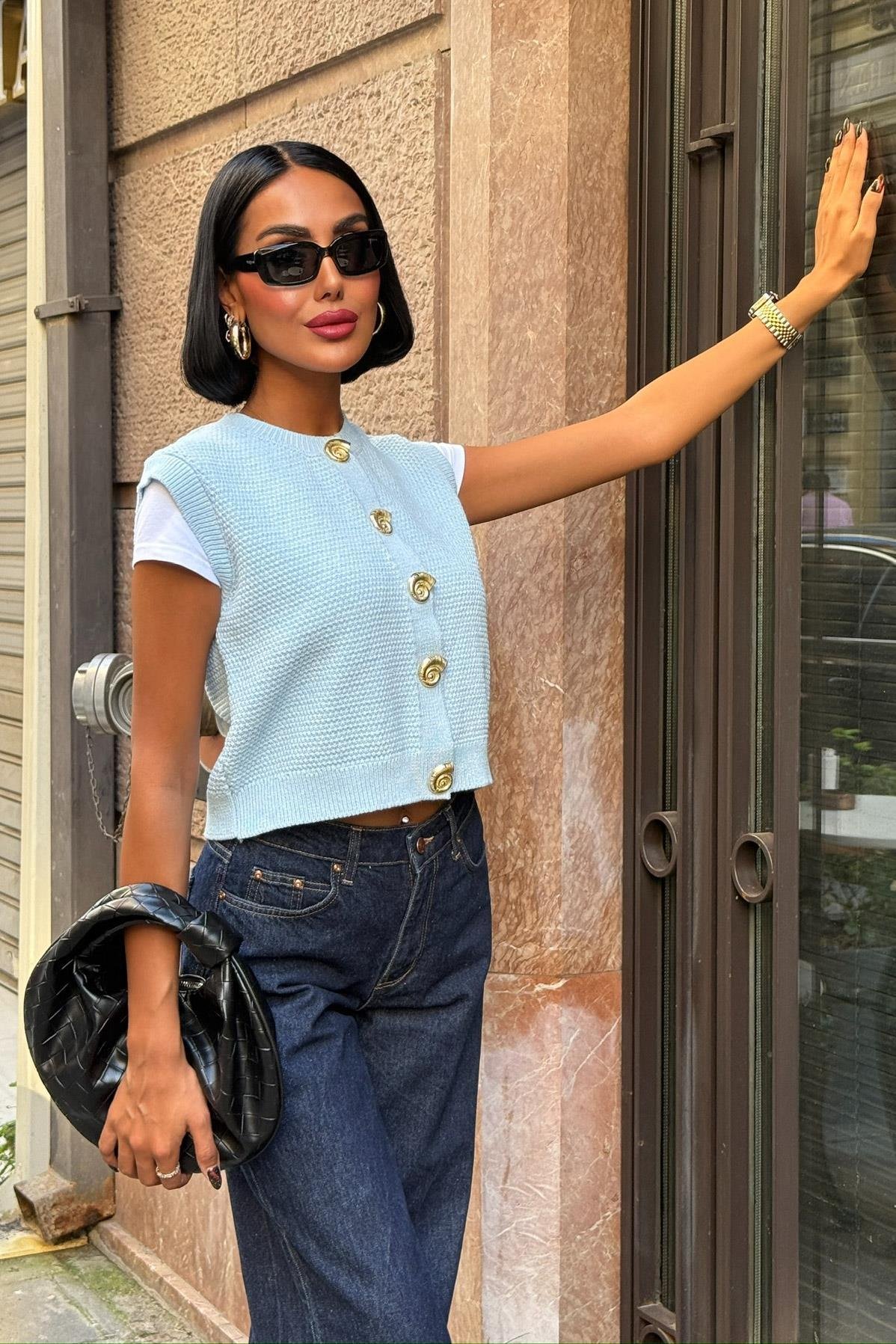 Helios Gold Düğmeli Triko Yelek 5186 R2-D-K3