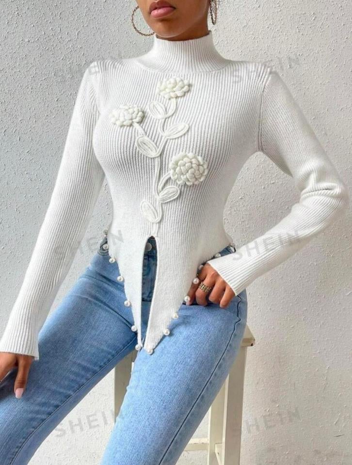 İnci Taş Ve Gül Aksesuar Detaylı Bluz