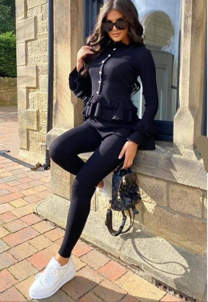 İthal Bürümcük Kaşkorsekumaş Düğme Detaylı Ikili Takım