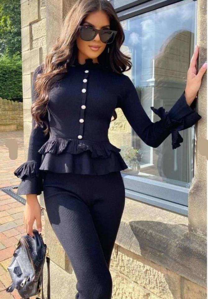 İthal Bürümcük Kaşkorsekumaş Düğme Detaylı Ikili Takım