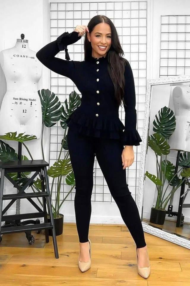 İthal Bürümcük Kaşkorsekumaş Düğme Detaylı Ikili Takım