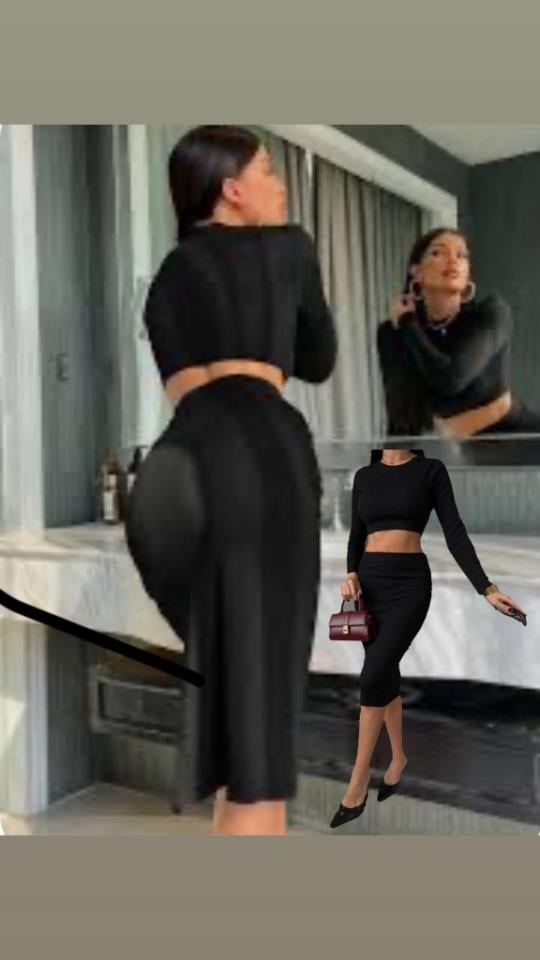 İthal Kaşkorse Kumaş Bluz-etek Ikili Takım