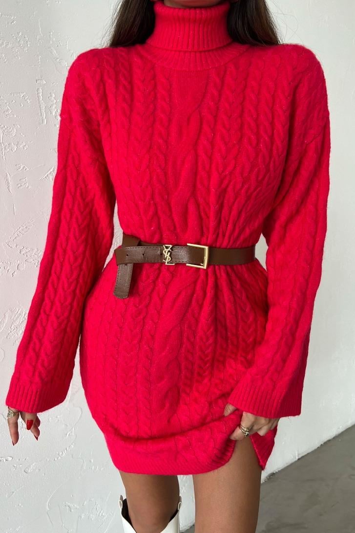 Ivanka Örgü Desen Mini Elbise 2553-02