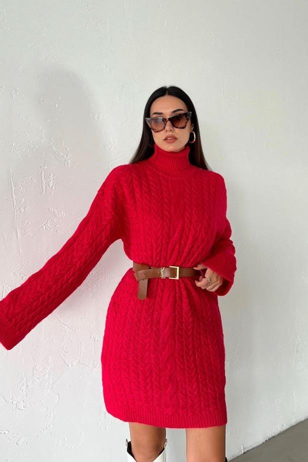 Ivanka Örgü Desen Mini Elbise 2553-02