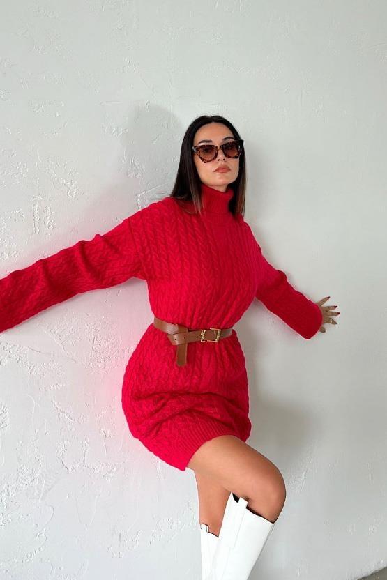 Ivanka Örgü Desen Mini Elbise 2553-02