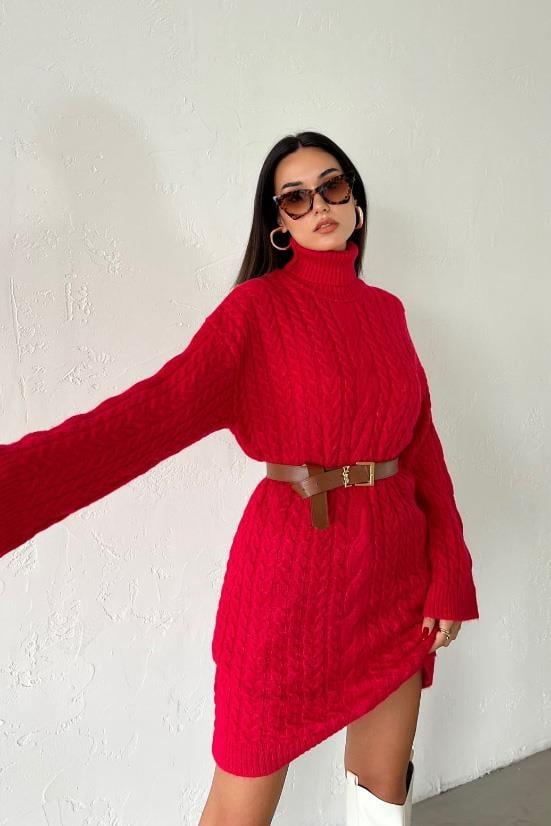 Ivanka Örgü Desen Mini Elbise 2553-02