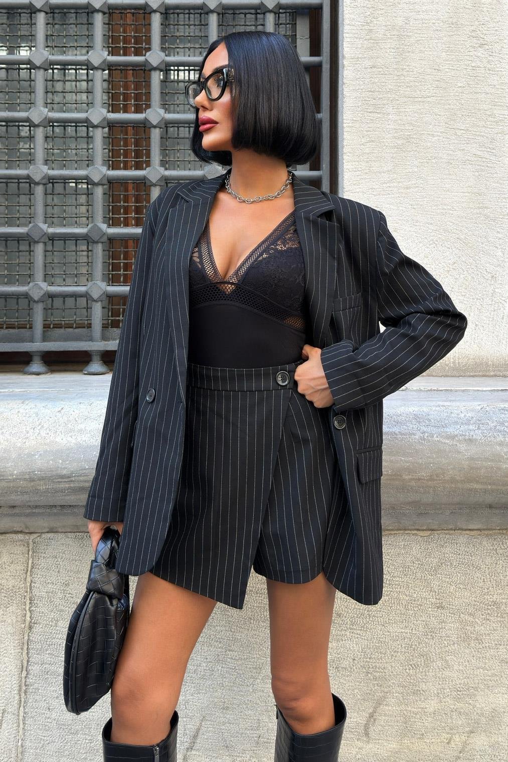 Jerry Şort Etekli Çizgili Takım 9691-24 R8-F-K5